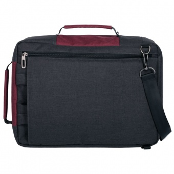 Рюкзак для ноутбука 2 в 1 twoFold, серый с бордовым фото 