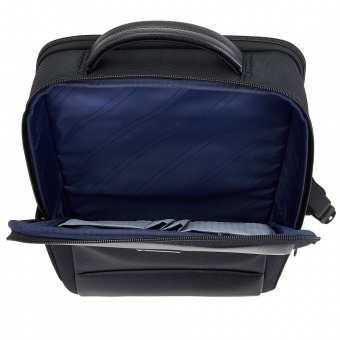 Рюкзак для ноутбука Santiago Slim с кожаной отделкой, черный фото 