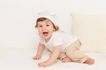 Шапочка детская Baby Prime, молочно-белая фото 