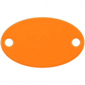 Шильдик металлический Alfa Oval, оранжевый неон фото 