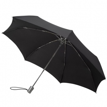 Складной зонт Alu Drop, 3 сложения, 7 спиц, автомат, черный фото 