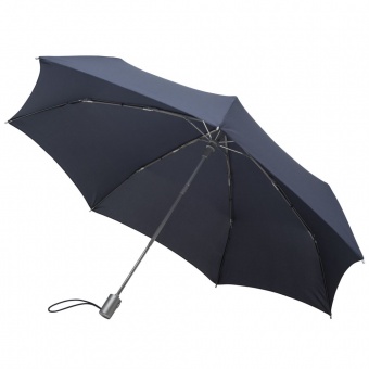 Складной зонт Alu Drop, 3 сложения, 7 спиц, автомат, темно-синий фото 8