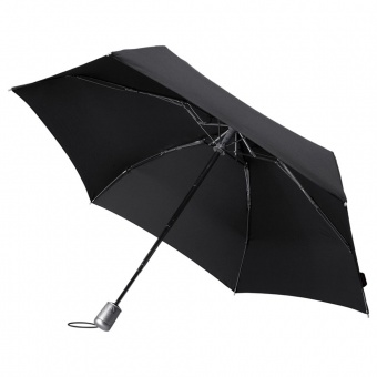 Складной зонт Alu Drop, 4 сложения, автомат, черный фото 