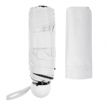 Складной зонт Cameo, механический, белый с белой ручкой фото 