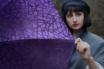 Складной зонт Magic с проявляющимся рисунком, фиолетовый фото 7