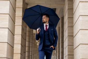 Складной зонт Palermo, темно-синий фото 