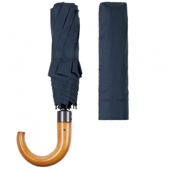 Складной зонт Unit Classic, темно-синий фото 