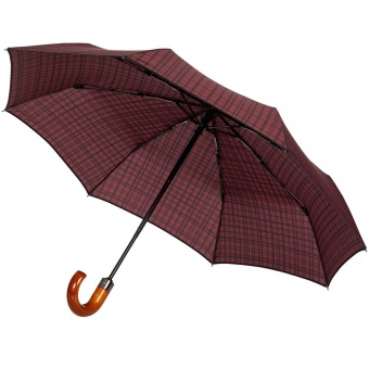 Складной зонт Wood Classic S, красный в клетку фото 