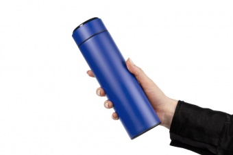 Смарт-бутылка с заменяемой батарейкой Long Therm, синяя фото 