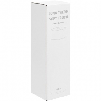 Смарт-бутылка с заменяемой батарейкой Long Therm Soft Touch, черная фото 