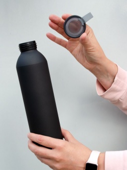 Спортивная бутылка для воды Rio, черная фото 