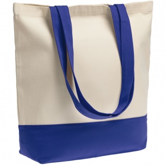Сумка для покупок на молнии Shopaholic Zip, неокрашенная с синим фото 