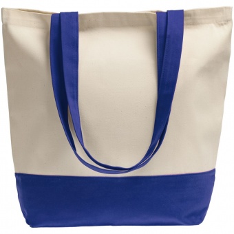 Сумка для покупок на молнии Shopaholic Zip, неокрашенная с синим фото 