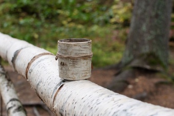 Свеча Birch Bark, средняя фото 