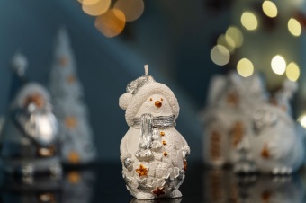 Свеча Christmas Twinkle, снеговик фото 