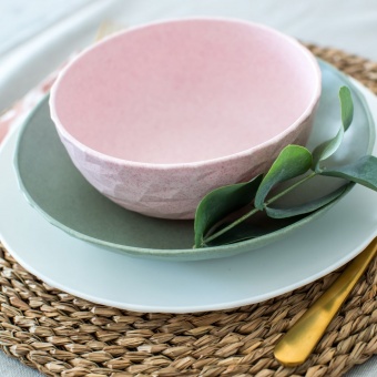 Тарелка суповая Club Organic, розовая фото 