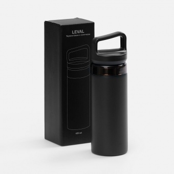 Термостакан Leval с ситечком, черный фото 