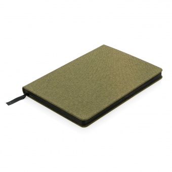 Тканевый блокнот Deluxe с черным срезом, зеленый фото 