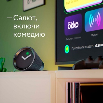 Умная медиаколонка SberBox Time, черная фото 