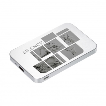Внешний аккумулятор Artex PD 5000mAh с функцией беспроводной зарядки 15W, серебряный фото 