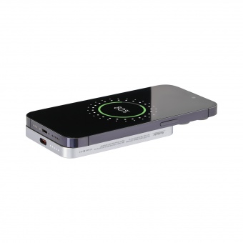 Внешний аккумулятор Artex PD 5000mAh с функцией беспроводной зарядки 15W, серебряный фото 
