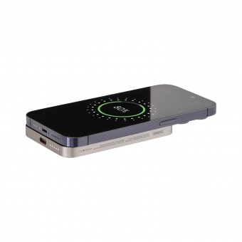 Внешний аккумулятор Artex PD 5000mAh с функцией беспроводной зарядки 15W, титановый фото 