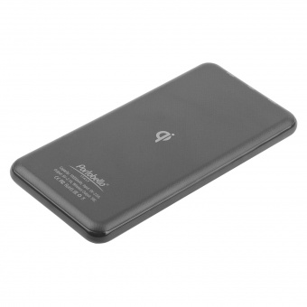 Внешний аккумулятор, Imperio с беспроводной зарядкой, 10000 mAh, серый, подарочная упаковка с блистером фото 