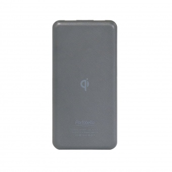 Внешний аккумулятор, Imperio с беспроводной зарядкой, 10000 mAh, серый, подарочная упаковка с блистером фото 