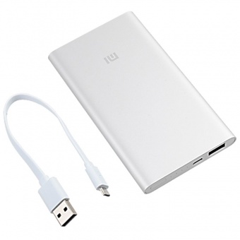 Внешний аккумулятор MI Powerbank 2, 5000 мАч, серебристый фото 