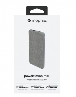 Внешний аккумулятор Mophie Powerstation Mini 5000 мАч, серый фото 