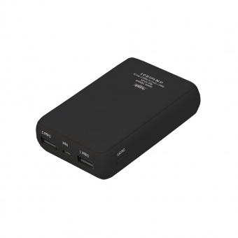Внешний аккумулятор, Portu PB, 10000 mAh, черный (с белым кабелем) фото 