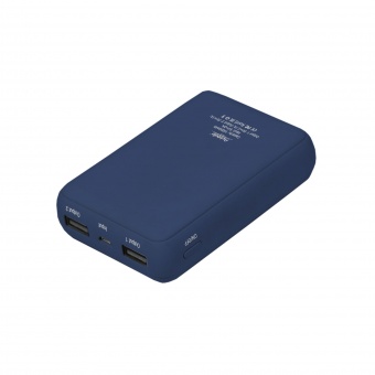 Внешний аккумулятор, Portu PB, 10000 mAh, синий (с белым кабелем) фото 
