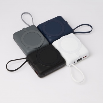 Внешний аккумулятор с подсветкой Ritter PD 10000mAh с функцией беспроводной зарядки 15W, серый фото 