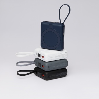 Внешний аккумулятор с подсветкой Ritter PD 10000mAh с функцией беспроводной зарядки 15W, синий фото 