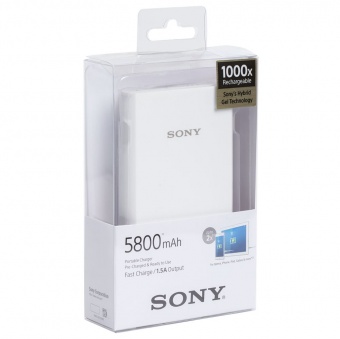 Внешний аккумулятор Sony 5800 мАч, белый фото 
