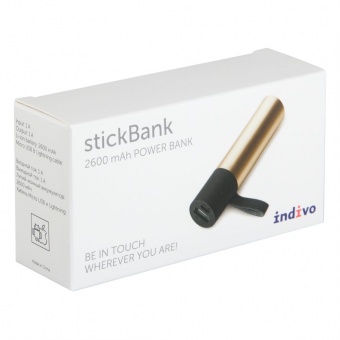 Внешний аккумулятор stickBank 2600 mAh, золотистый фото 