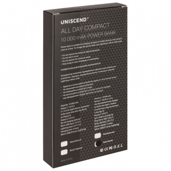 Внешний аккумулятор Uniscend All Day Compact 10000 мAч, черный фото 3