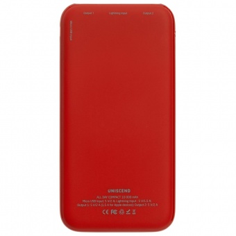 Внешний аккумулятор Uniscend All Day Compact 10000 мАч, красный фото 7