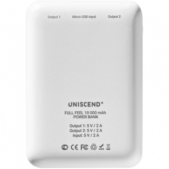 Внешний аккумулятор Uniscend Full Feel 10000 мАч с индикатором, белый фото 6