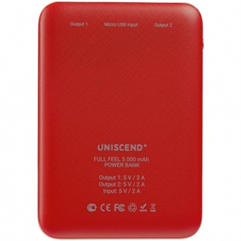 Внешний аккумулятор Uniscend Full Feel 5000 mAh, красный фото 