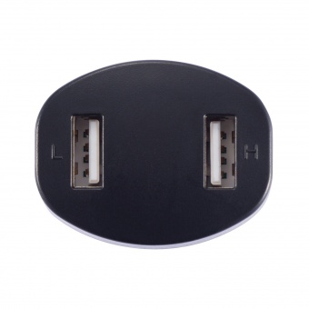 Зарядное устройство для автомобиля с 2 USB-портами, черный фото 2
