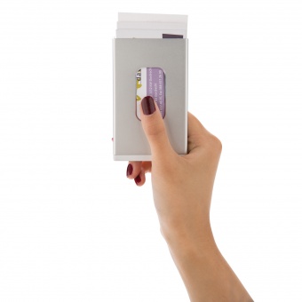 Зарядное устройство с отделением для визиток и карт, серебряный фото 6