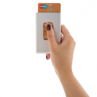 Зарядное устройство с отделением для визиток и карт, серебряный фото 7