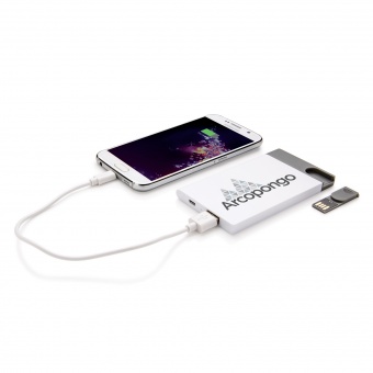 Зарядное устройство с USB–флешкой на 8 ГБ, 2500 mAh фото 