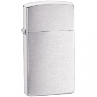 Зажигалка Zippo Slim Brushed, матовая серебристая фото 