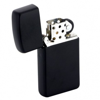 Зажигалка Zippo Slim Matt, матовая черная фото 