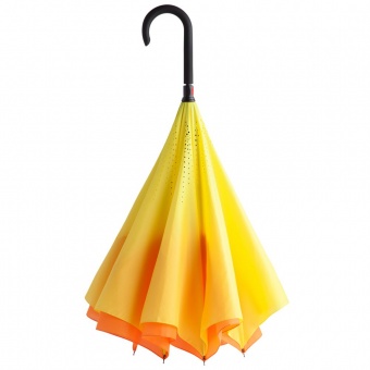 Зонт наоборот Unit Style, трость, оранжево-желтый фото 7