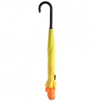 Зонт наоборот Unit Style, трость, оранжево-желтый фото 8