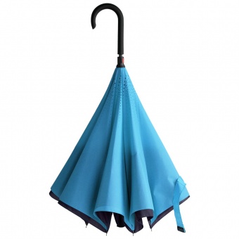 Зонт наоборот Unit Style, трость, сине-голубой фото 