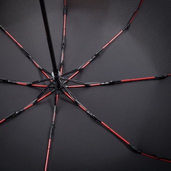 Зонт складной AOC Mini с цветными спицами, красный фото 